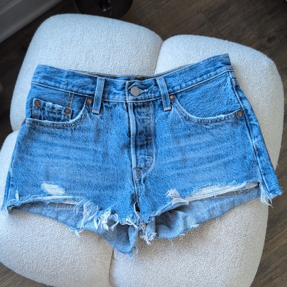 Levi's Distressed Blue Jean Shorts